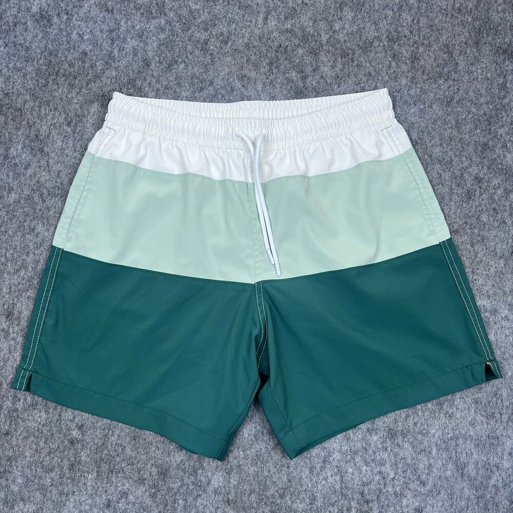Abercrombie & Fitch Men's Athletic Shorts Relaxed Stretch Green Striped Size S